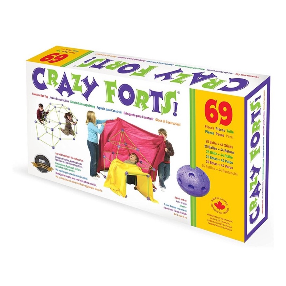 Crazy Forts! 69 piece building set - indoor/outdoor play fort (Ages 5+)